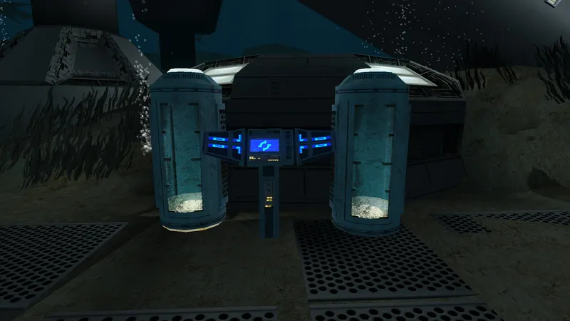 Kolto tanks and control panel on the Hrakert Rift sea floor, Manaan (K1)